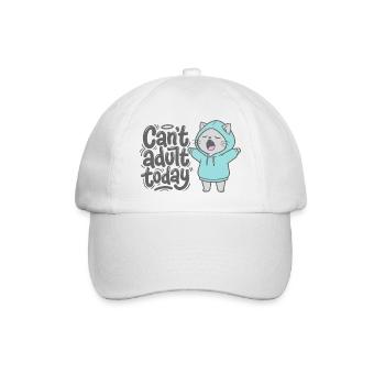 Can't adult today - Cat in a Hoodie - Baseball Cap - white/white - Front