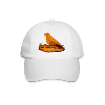 Oiseau orange avec un ver au sol - Casquette classique - blanc/blanc - Devant