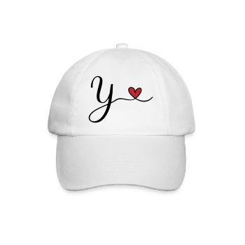 Conception initiale de monogramme en Y avec cœur - Casquette classique - blanc/blanc - Devant
