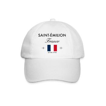 Saint Emilion Frankreich Koordinate Reise Souvenir - Baseballkappe - Weiß/Weiß - Vorne