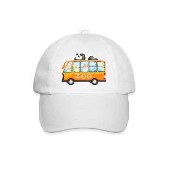 Zoo Bus Mit Süßen Tieren Illustration - Baseballkappe - Weiß/Weiß - Vorne