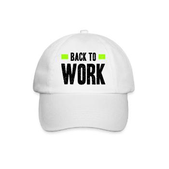 Neon-limettengrüner geometrischer Farbausbruch - Baseballkappe - Weiß/Weiß - Vorne