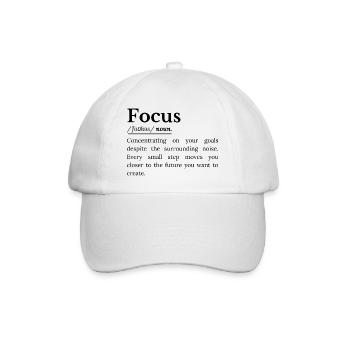 Fokus Definition Inspirierender Spruch Über Konzen - Baseballkappe - Weiß/Weiß - Vorne
