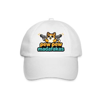 Pew Pew Madafakas Katze - Baseballkappe - Weiß/Weiß - Vorne