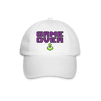 Game Over Pixel Logo - Baseballkappe - Weiß/Weiß - Vorne