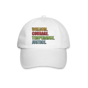 4 Stoic Virtues Retro Rainbow - Baseballkappe - Weiß/Weiß - Vorne