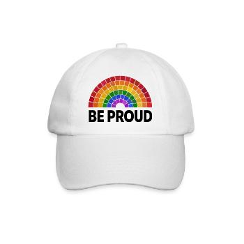 Sois fier | Mosaïque arc-en-ciel | Orgueil | LGBT - Casquette classique - blanc/blanc - Devant