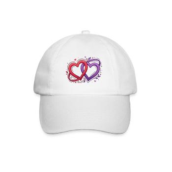 Intricate heart duets - Baseball Cap - white/white - Front