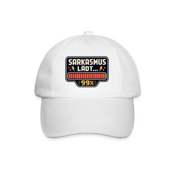 Sarkasmus lädt 99% – Lustiger Spruch - Baseballkappe - Weiß/Weiß - Vorne