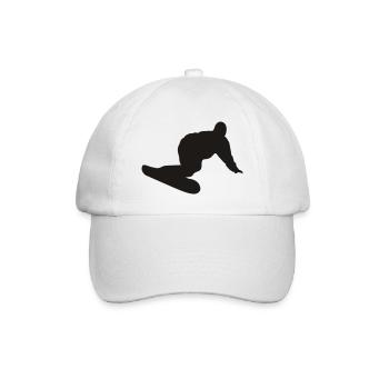 Snowboarder - Snowboard - Baseballkappe - Weiß/Weiß - Vorne