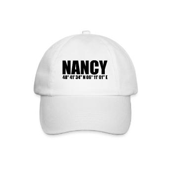 Nancy Koordinaten - Baseballkappe - Weiß/Weiß - Vorne