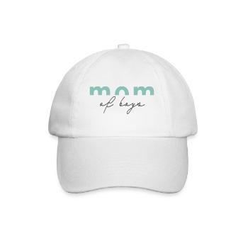 Mom of Boys Minimalist Aesthetic Mama Shirt - Baseball Cap - white/white - Front
