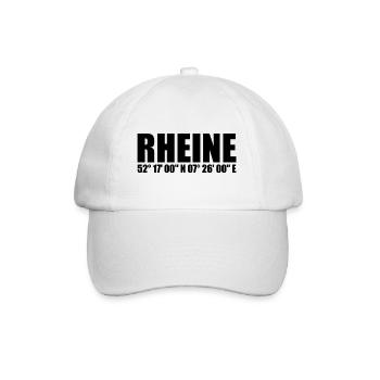 Rheine Koordinaten - Baseballkappe - Weiß/Weiß - Vorne