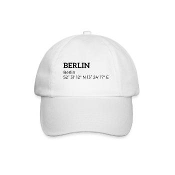 Berlin Berlin coordinates - Baseball Cap - white/white - Front