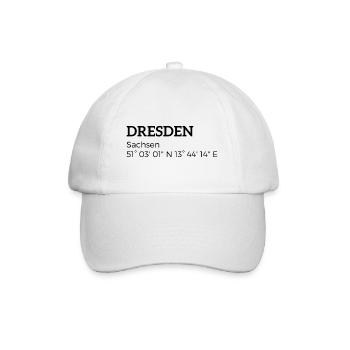 Dresden Sachsen Koordinaten - Baseballkappe - Weiß/Weiß - Vorne