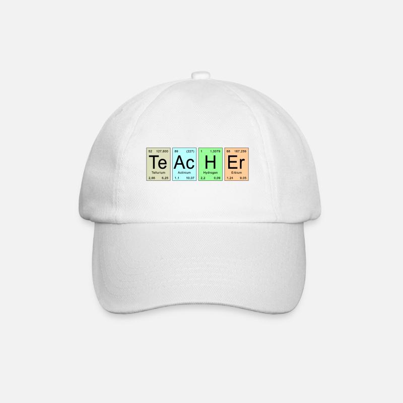 Periodensystem - TeAcHEr - Baseballkappe - Weiß/Weiß