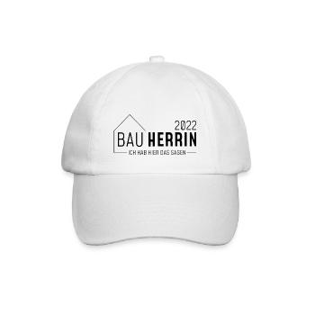 Bauherrin - ich hab hier das sagen 2022 / dunkel - Baseballkappe - Weiß/Weiß - Vorne