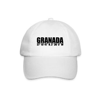 Granada Koordinaten - Baseballkappe - Weiß/Weiß - Vorne
