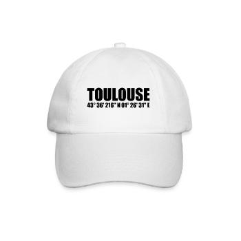 Toulouse coordinates - Baseball Cap - white/white - Front