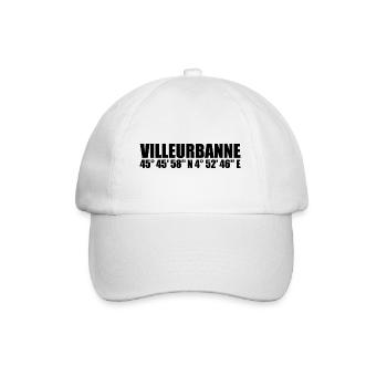Villeurbanne Coordinates - Baseball Cap - white/white - Front