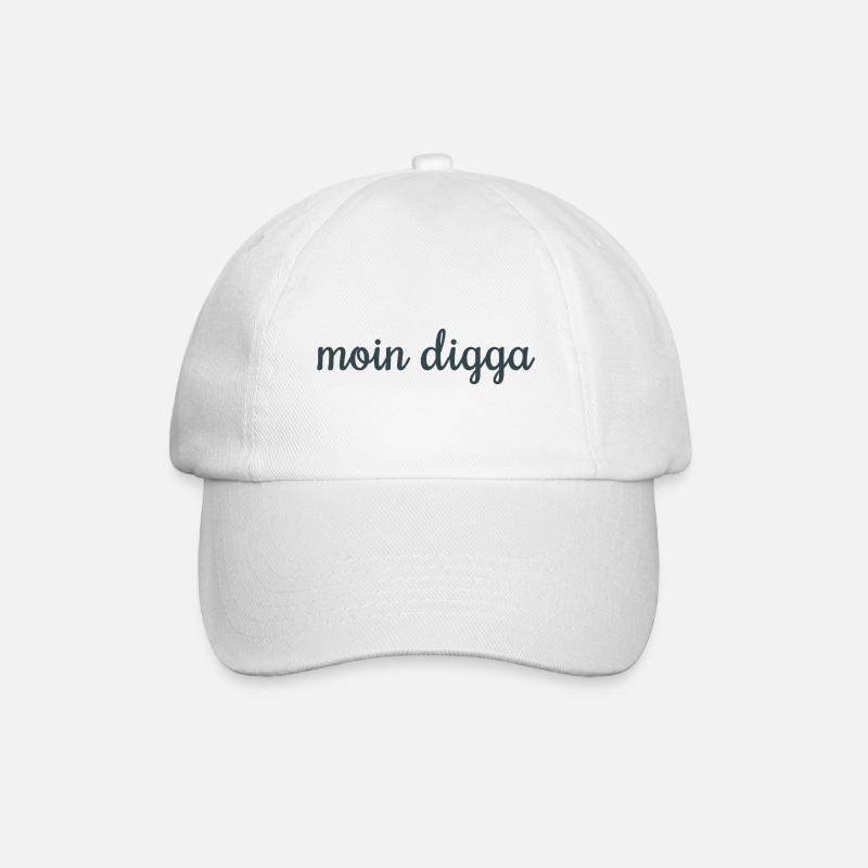 Moin Digga! - Baseballkappe - Weiß/Weiß