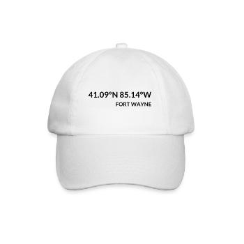 Fort Wayne, Indiana, USA Coordinates - Baseball Cap - white/white - Front