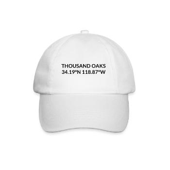 Thousand Oaks California USA Coordinates - Baseball Cap - white/white - Front