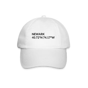 Newark, New Jersey, USA Coordinates - Baseball Cap - white/white - Front