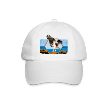 Eagle with spread wings and graphic shape - Baseball Cap - white/white - Front