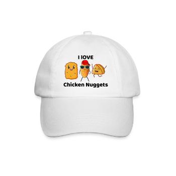 Chicken Nuggets Fast Food Lustiger Spruch - Baseballkappe - Weiß/Weiß - Vorne