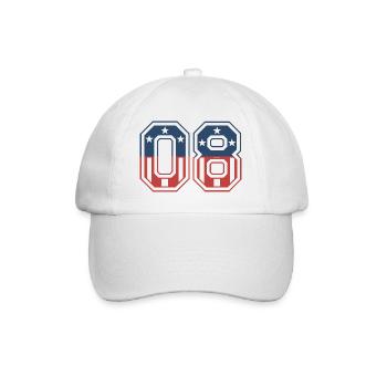Anzahl 08 USA - Baseballkappe - Weiß/Weiß - Vorne