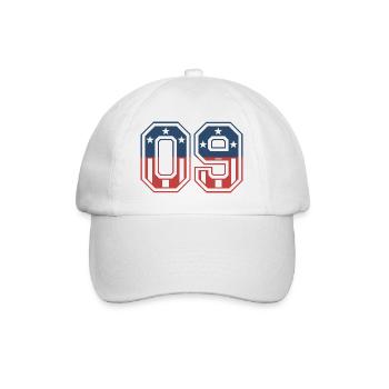 Number 09 USA - Baseball Cap - white/white - Front