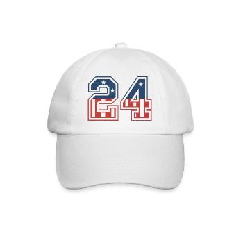 Number 24 USA - Baseball Cap - white/white - Front