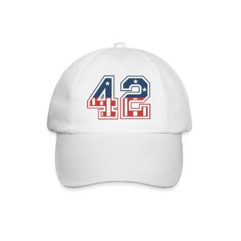 Nummer 42 USA - Baseballkappe - Weiß/Weiß - Vorne