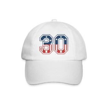 Number 30 USA - Baseball Cap - white/white - Front