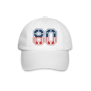Nummer 80 USA - Baseballkappe - Weiß/Weiß - Vorne