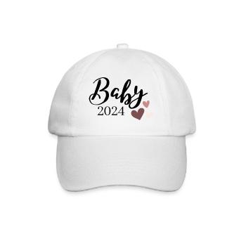 Baby 2024 Aufdruck rosa - Baseballkappe - Weiß/Weiß - Vorne