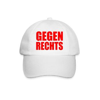 Gegen rechts - Baseballkappe - Weiß/Weiß - Vorne