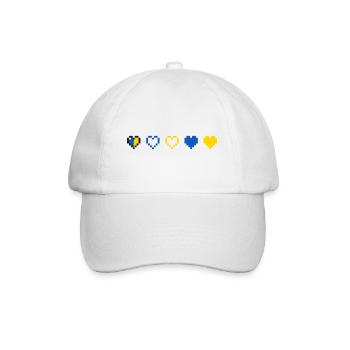 Ukrainian Heartbeat - Baseballkappe - Weiß/Weiß - Vorne