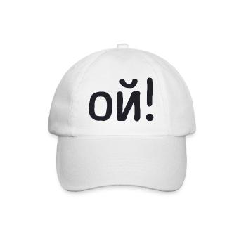 Oh Oh Saying in Russian Russak Russia Costume - Baseball Cap - white/white - Front