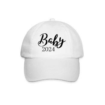 Baby 2024 Aufdruck - Baseballkappe - Weiß/Weiß - Vorne