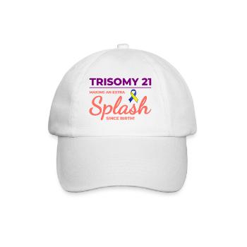 Down Syndrome Awareness Trisomy 21 Splash - Baseball Cap - white/white - Front