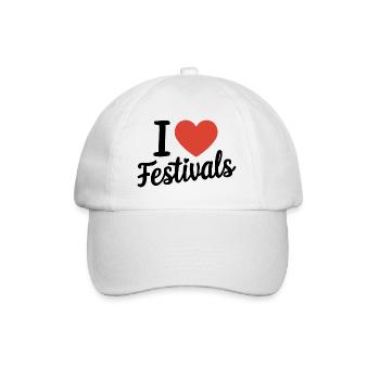 I love festivals - Baseball Cap - white/white - Front