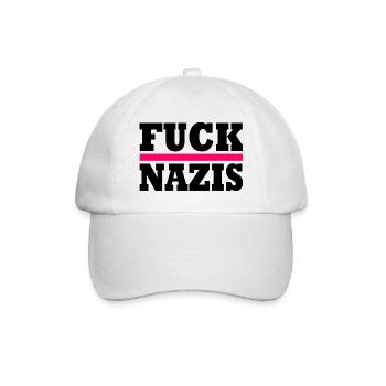 Fuck nazis - Baseballkappe - Weiß/Weiß - Vorne