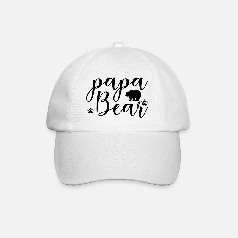 papa bear and mama bear - Baseball Cap - white/white