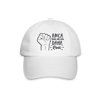 Amca Baba Gibi Ama Daha Cool - Baseballkappe - Weiß/Weiß - Vorne
