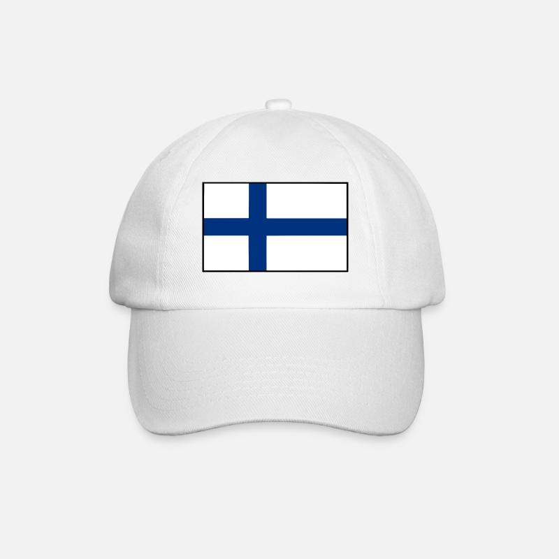 Finnland - Baseballkappe - Weiß/Weiß