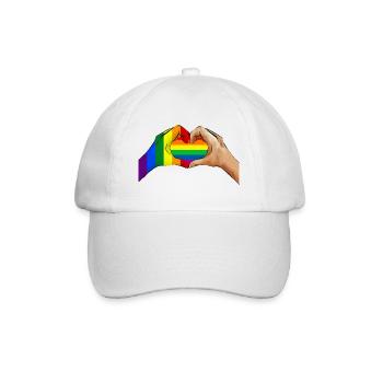 Hände mit Herz Flagge Pride LGBT - Baseballkappe - Weiß/Weiß - Vorne