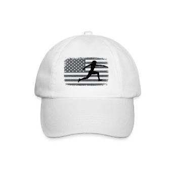 American Flag Relay race athlete track and field - Baseball Cap - white/white - Front