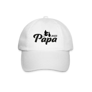 Papa 2023 - Der Stammhalter ist da - Baseballkappe - Weiß/Weiß - Vorne
